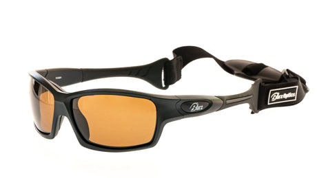 Barz Optics Kiama Floating Polarised Sunglass Goggle Matt Black/Amber
