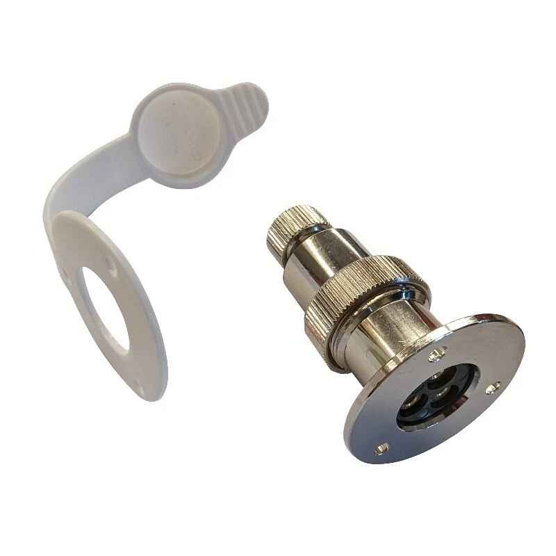 Seaworld/Trem Plug & Socket 5 Amp 3 Pin Chrome 42mm