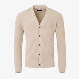 Mons Knitted Cardigan, Lt Beige melange