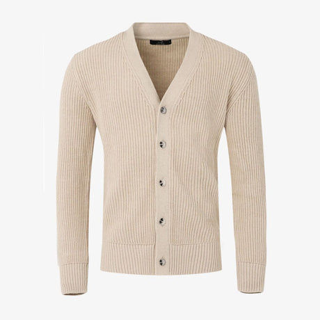 Mons Knitted Cardigan, Lt Beige melange