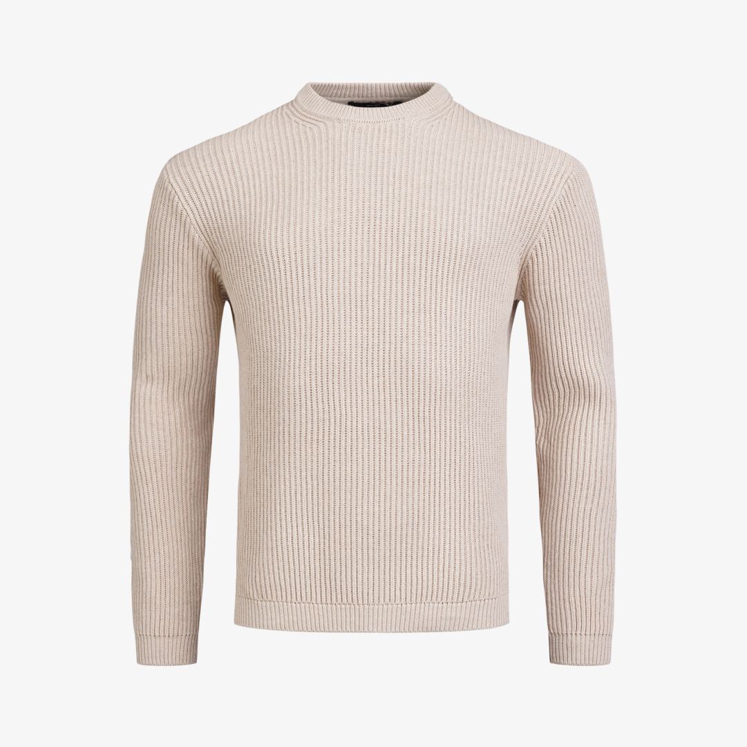 Mons Roundneck LS, Lt Beige melange
