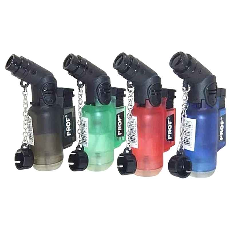 Prof Angled Jet Blue Flame Lighter - Assorted Colours