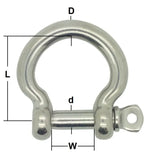 Bow Shackle Comm Stainless Steel