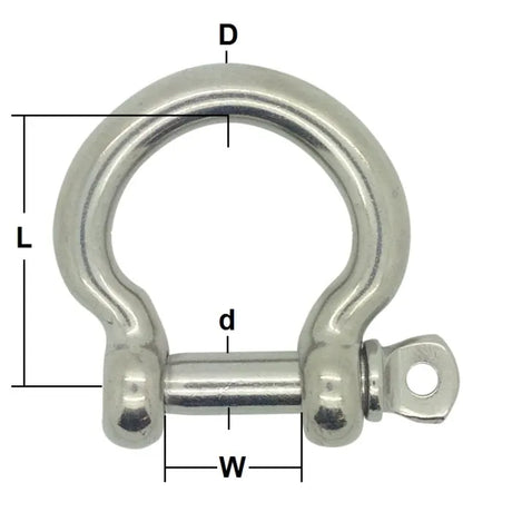 Bow Shackle Comm Stainless Steel