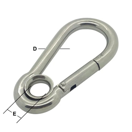Carbine Hook with Eyelet Stainless Steel