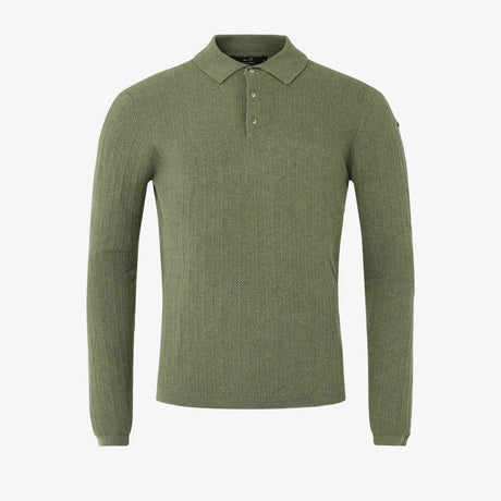 Tiller Herringbone Polo, Kombu Green Mélange