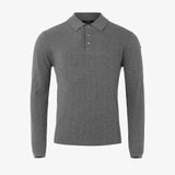 Tiller Herringbone Polo, Dk Grey Melange