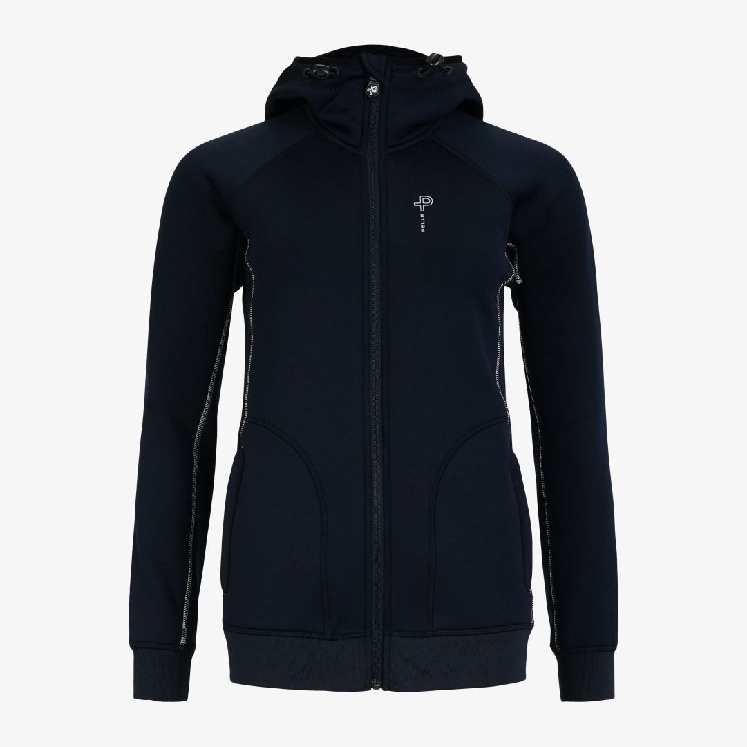 W Levo Rib Hoodie, Dk Navy Blue