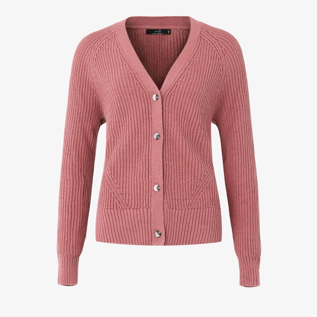 W Mons Knitted Cardigan, Cold Blush