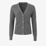 W Mons Knitted Cardigan, Dk Grey Melange