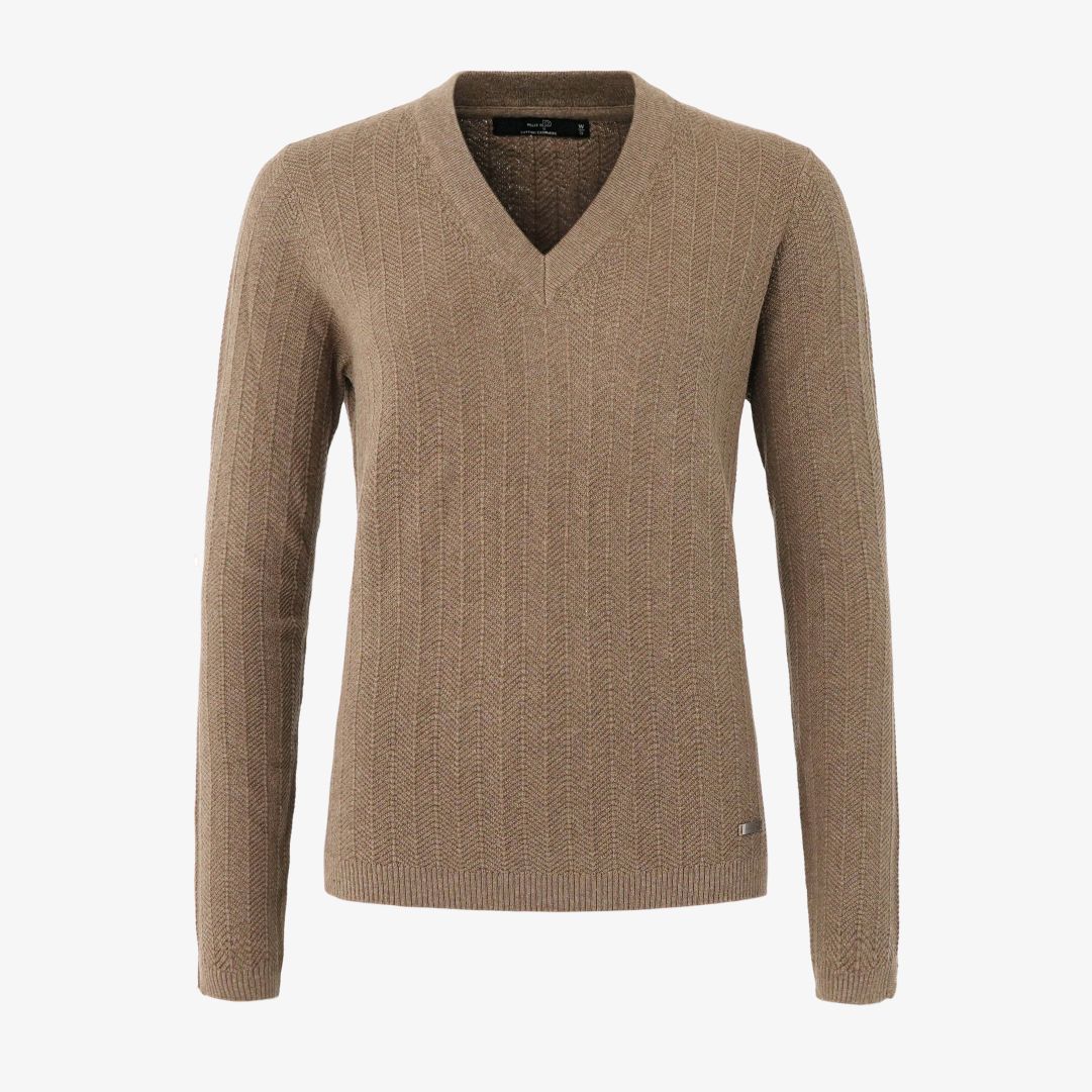 Pelle P Women's Tiller Herringbone V-neck
