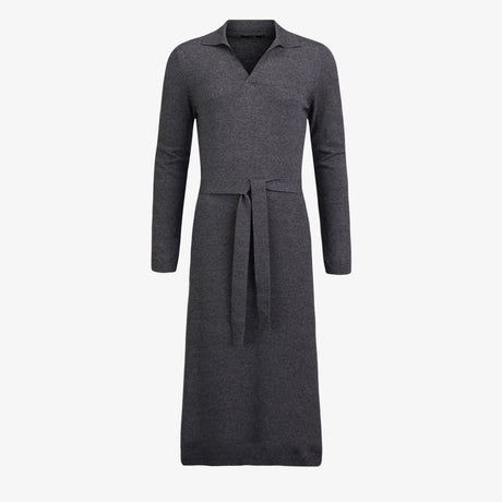 W Tiller Polo dress, Dk Grey Melange