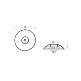 BA / Tecnoseal  Disc Anode Aluminium 110mm UFH 110A