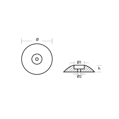 BA / Tecnoseal  Disc Anode Aluminium 110mm UFH 110A