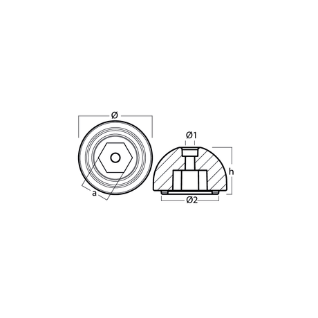 Tecnoseal Quick Bow Thruster Anode  TQ18500 50D x 32Hmm Zinc