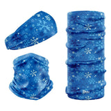 Giraffe Snood Multifunctional Headwear - Blue Snowflake