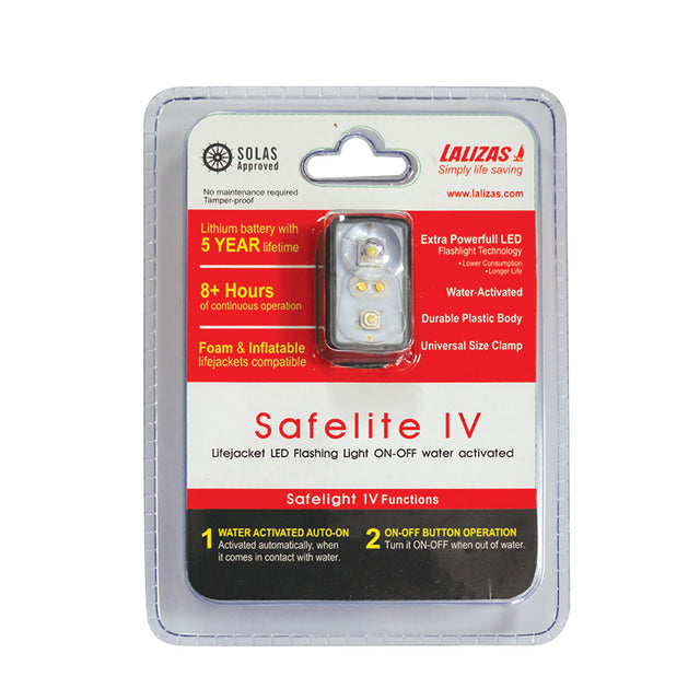 Lalizas LALIZAS Lifejacket LED flashing light "Safelite IV" ON-OFF water activated, SOLAS/MED/USCG-MER/TC