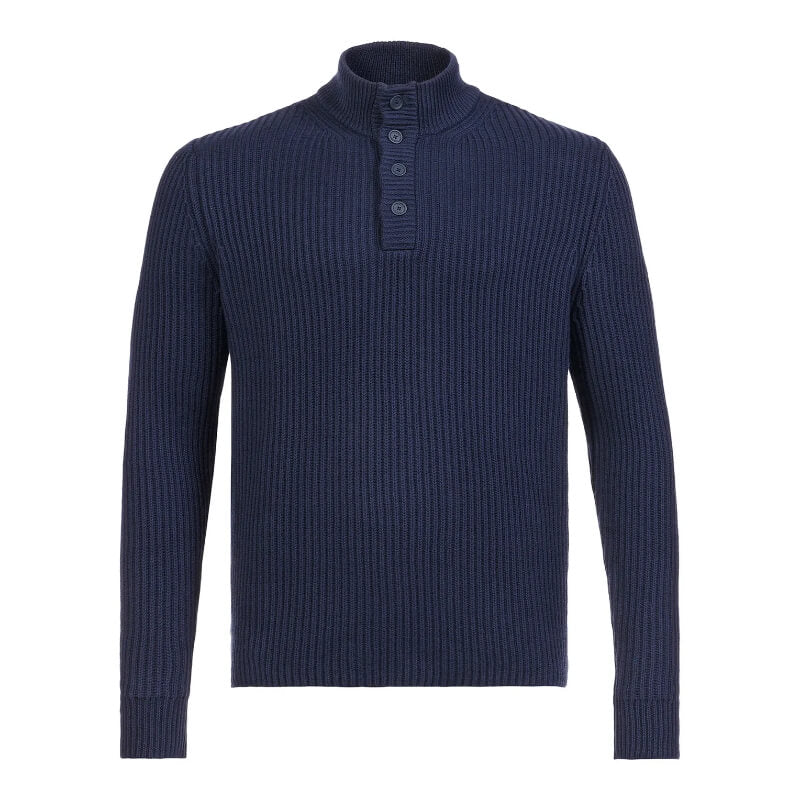 Musto Marina Button Neck Knit Sweater -  Navy / Medium