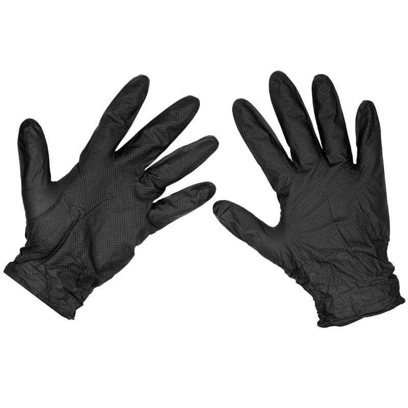 Sealey Black Diamond Nitrile Gloves - Large