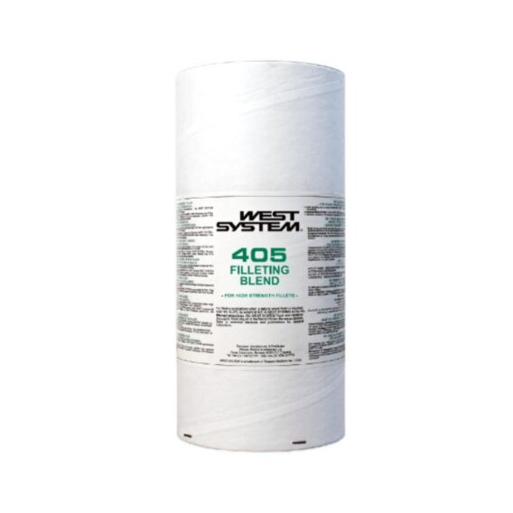 A single roll of West System 405 Filleting Blend vinyl wrap material, shown vertically against a plain white background.