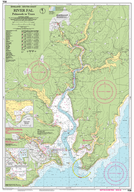 Imray Chart Y58 River Fal Falmouth and Truro