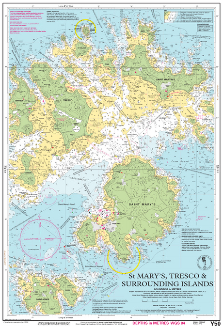 Imray Chart Y50 St Mary's Tresco and Surrounding Islands